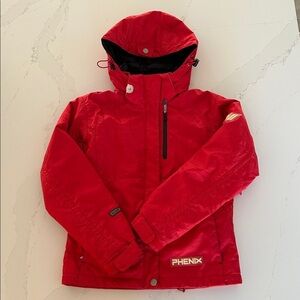 Phenix Vibrant Red Tone on Tone Pattern Outdoor Ski Jacket Size 4 (XS-S)